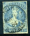 New Zealand 2d imperf Chalon Head rare Maori War cancel 