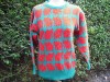 Topshop vintage green & orange elephant jumper Sz 10/12 