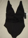 NWT La Blanca Women Brown One Piece Swimwear Set 14 NEW 