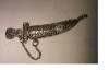 ANTIQUE FILIGREE SILVER SWORD BROOCH 