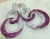 RARE WHITE &  PINK TOPAZ  & 925 SILVER earrings;  74 