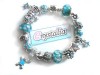 PRECIOSA PULSERA TIPO PANDORA + 18 ABALORIOS PLATA 925  