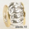 ABALORIO PARA PANDORA EN PLATA 925 Y ORO 14KT CON ROSCA 