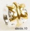 ABALORIO PARA PANDORA EN PLATA 925 Y ORO 14KT CON ROSCA 