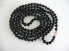 VINTAGE SMOOTH FRENCH JET BEADS FLAPPER LONG NECKLACE 