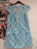 Vintage Hippy Blue Wave Dress 60's Festival 10 