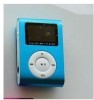 8GB LCD Mp3 Player Mini Metal Clip Mp3 Radio FM Blue 