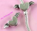 Lot 20 Pcs Pretty Angel Wing Heart Beads Fit Bracelet 