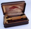 Vintage Gillette Aristocrat Gold-Tone Safety Razor 1940 