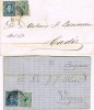 1877 2 Cartas. BILBAO y MATARÓ 1877. Impuesto Guerra. 