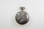 Taschenuhr Metallgehäuse Savonette Edox Jagdmotiv~1960