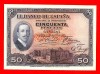 INCREIBLE BILLETE 50 PESETAS 1927 SIN SERIE SIN SELLO !