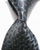 100% Silk Pattern Black White WOVEN JACQUARD Men's Tie 