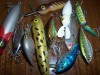 10 Vintage fish tackle box fishing lures 