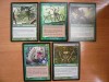 Mtg 5 cartas verdes, raras, foil. 