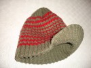 VOLCOM VISOR BEANIE/HAT KHAKI GREEN/RED ONE SIZE 