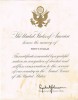 Memorial Document for Grateful Service - Lyndon Johnson 
