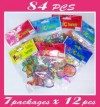 84 pcs Assorted RUBBER BANDS BANDZ Silly SHAPED NEW Hot 