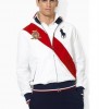 New Men's Polo RL  Long Sleeve Jacket USA Flag White 
