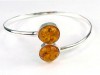 Wonderful Baltic Amber Cuff Bangle Bracelet Silver 