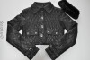 $395 ARDEN B QUILTED BLACK LEATHER JACKET COAT W/FUR XS 