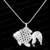 Fashion Fish Pendant Necklace silver N575Q 