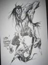 Alex Nino Pen and Ink sketch of monster 