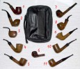 Lote de 11 Pipas y estuche portapipas 