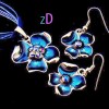 H8354 Modern Gemstone Wedding Jewelry Necklace Earrings 