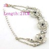 H2363 HOT Crystal Rhinestone Silver Chain Bracelet 