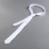 White Satin Polyester Men Slim Neck Suit Tie New 