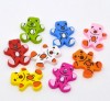 50 Mixed Multicolor Cute Bear Wood Beads 28x23mm 