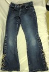 Zana Di Size 10 Girl Flare Jeans with Shoe Lace Accents 