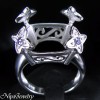 14x15mm.Cushion Semi-Mount Ring Silver Tanzanite #7.75 