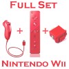 RED Remote and Nunchuck Controller+Motion Plus For Wii 