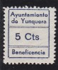 YUNQUERA* Málaga. 5 Cts. BENEFICENCIA 