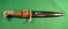 WW I German Fighting or Trench Knife and Scabbard 