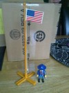 PLAYMOBIL WESTERN U.S CAVALRY FLAG & POLE LARGE. FORT  