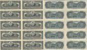 CUBA 1897 20 CENTAVOS 2 UNCUT SHEETS OF 10 UNC NOTES 