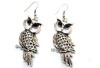 E'8 Vintage Retro Silver Owl Dangle Earrings Perfect 