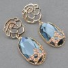 18k Gold Plated Flower Crystal Stud Earrings Ax2567 