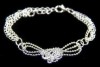 SC012 SILVER TONE BEADS CHARMS CHAIN BRACELET 