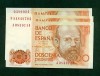 F.C. 3 BILLETES DE 200 PTS DE 1980. EBC. S/A. S/9A. SIN 