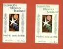 spain two souvenir sheets unused hinged small faults  