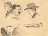 Dibujo a lápiz. Título: Cómicos de una revista 