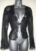 NEW BEAUTIFUL BLACK MESH & SWIRL BOLERO TOP PER UNA 14 
