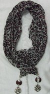 Animal Print Flower pendants Necklace Charms Scarves PK 