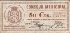 SARIÑENA, BILLETE LOCAL DE 50  CÉNT   G. CIVIL JUNIO-37 