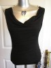 RIVER ISLAND BLACK ROUCHED SLEEVELESS COWL NECK TOP 10 