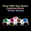 New Pop Art Color Fashion Style Mens Womens Wrist Watch 